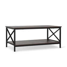 Load image into Gallery viewer, Chad Rectangle Coffee Table - Rustic Brown + Black