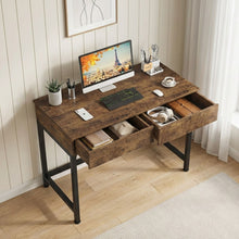 Load image into Gallery viewer, Brooks 100cm Computer Desk with 2 Drawers - Rustic Brown