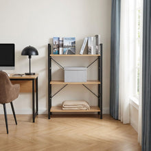 Load image into Gallery viewer, Hikuai 3 Tier Bookshelf - Natural + Black