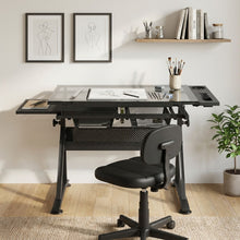 Load image into Gallery viewer, Oliver Height Adjustable Drafting Table - Black