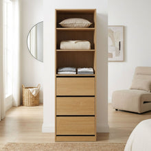 Load image into Gallery viewer, Payette 3 Drawer &amp; Shelf Wardrobe - Oak
