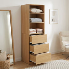 Load image into Gallery viewer, Payette 3 Drawer &amp; Shelf Wardrobe - Oak