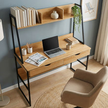 Load image into Gallery viewer, Siya 120cm Computer Study Desk with Drawers - Walnut