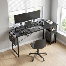 Load image into Gallery viewer, Logan 160cm Computer Desk with Storage Bag - Black