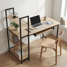 Load image into Gallery viewer, Gayle 120cm Computer Desk with Bookshelf - Black