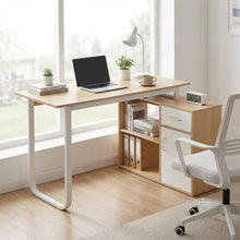 Load image into Gallery viewer, Yates 120cm Computer Desk with Right Cabinet - Oak