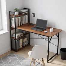 Load image into Gallery viewer, Kendahl 120CM Computer Desk with Bookshelf - Black (0.066m3 - 15.5kg)