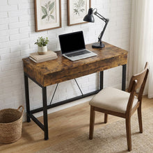 Load image into Gallery viewer, Brooks 100cm Computer Desk with 2 Drawers - Rustic Brown