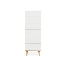 Load image into Gallery viewer, Hudson Wooden Slim Tallboy 6 Drawers - White