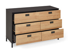 Load image into Gallery viewer, Morris Wooden Low Boy 6 Drawers - Oak
