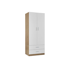 Load image into Gallery viewer, r-22582_harris_2_door_wardrobe_with_drawers_-_oak_and_white_1