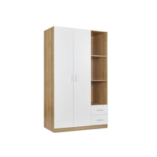 Load image into Gallery viewer, r-22581_harris_3_door_wardrobe_with_drawers_-_oak_and_white_1