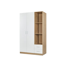 Load image into Gallery viewer, r-22581_harris_3_door_wardrobe_with_drawers_-_oak_and_white_3