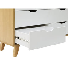 Load image into Gallery viewer, r-22253S-chertz-Wooden-Low-Boy-6-Drawers-Oak-4