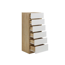 Load image into Gallery viewer, r-22200Harris 6 Drawers Slim Tallboy - Oak + White3