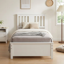 Load image into Gallery viewer, 23103-castor-single-wooden-bed-frame-white-2602025