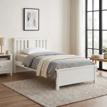 Load image into Gallery viewer, 23103-castor-single-wooden-bed-frame-white-2602022