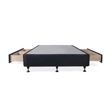 Load image into Gallery viewer, Charles Fabric Double Bed Base 4 Drawers - Black