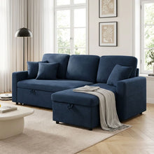 Load image into Gallery viewer, Amy 3 Seater Sofa Bed with Storage - Blue