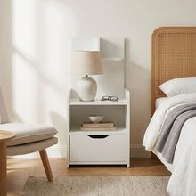 Load image into Gallery viewer, Vivian Bedside Table with Shelves - White