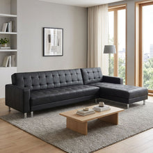 Load image into Gallery viewer, 21318-minnesota-5-seater-sofa-bed-chaise-black-2602075
