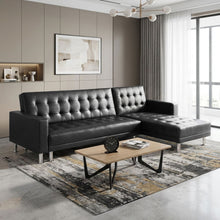 Load image into Gallery viewer, 22083-colorado-3-seater-sofa-bed-chaise-black-2602073