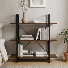 Load image into Gallery viewer, Forge 3 Tier Bookshelf - Rustic Brown
