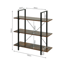 Load image into Gallery viewer, Forge 3 Tier Bookshelf - Rustic Brown