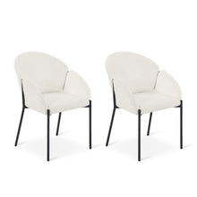 Load image into Gallery viewer, Bellamy Boucle Dining ArmChairs - Set of 2 - Milky White