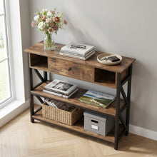Load image into Gallery viewer, Atlas 1m Console Table with Drawer - Rustic Brown