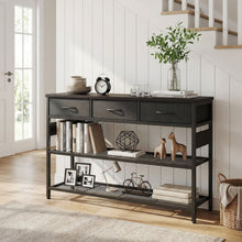 Load image into Gallery viewer, Shrike Console Table with 3 Drawers - Black Walnut