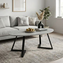 Load image into Gallery viewer, 23878-ursula-oval-coffee-table-120x60cm-grey-black-2602105