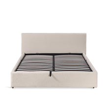 Load image into Gallery viewer, Lifteo Boucle Queen Gas Lift Bed Frame - Beige