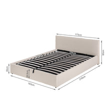 Load image into Gallery viewer, Lifteo Boucle Queen Gas Lift Bed Frame - Beige