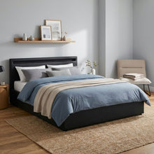 Load image into Gallery viewer, Glimora PU Queen Gas Lift Storage Bed Frame - Black