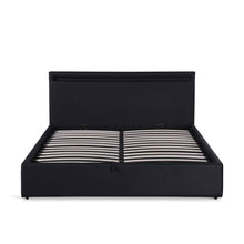 Load image into Gallery viewer, Glimora PU Queen Gas Lift Storage Bed Frame - Black