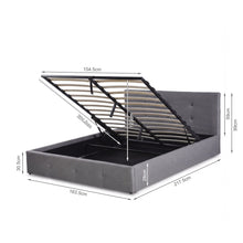 Load image into Gallery viewer, Tuffora Queen Gas Lift Bed Frame – Light Grey (p1=0.129m³-16.0kg)(p2=0.118m³-21.5kg)(T=0.247m³-37.5kg)