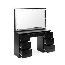 Load image into Gallery viewer, Lisianthus 2 Piece Dressing Table with Mirror &amp; Stool Set - Black