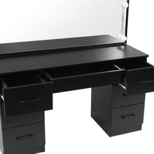 Load image into Gallery viewer, Lisianthus 2 Piece Dressing Table with Mirror &amp; Stool Set - Black