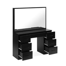Load image into Gallery viewer, 24288-wisteria-2-piece-dressing-table-with-mirror-stool-set-black-2602128