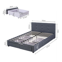 Load image into Gallery viewer, Tuffen Queen Bed Frame with 4 Drawers – Grey