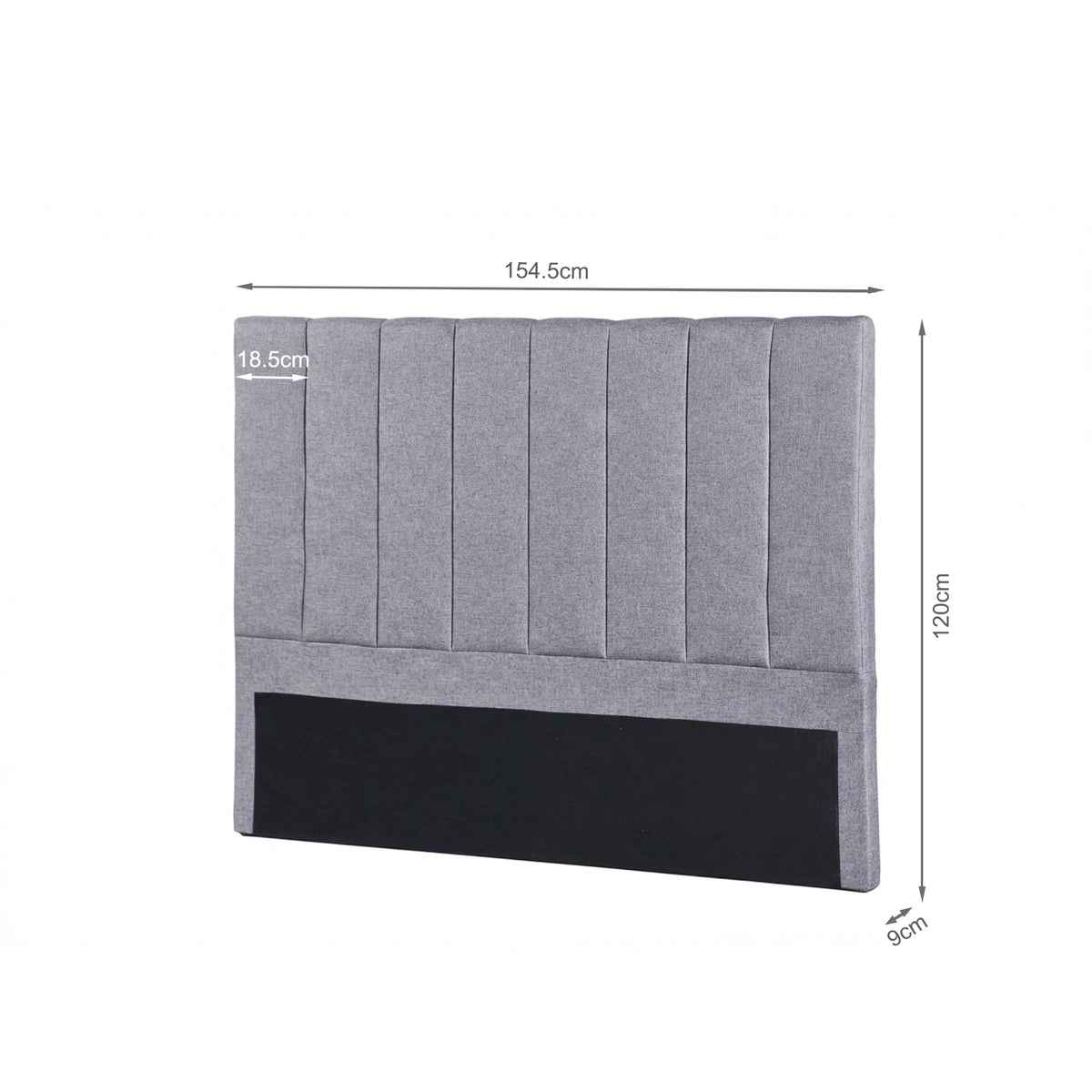 Linesta Queen Upholstered Headboard - Light Grey