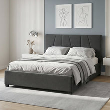 Load image into Gallery viewer, Wireva Linen Queen Bed Frame With 4 Drawers - Dark Grey