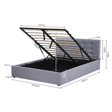 Load image into Gallery viewer, Abigail Double Gas Lift Bed Frame - Grey