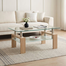 Load image into Gallery viewer, 23892_ollie-tempered-glass-rectangle-coffee-table-95x55cm-oak-2602243