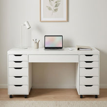 Load image into Gallery viewer, Ennova Rolling Computer Desk with Drawers - White