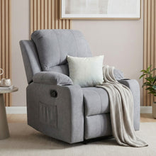Load image into Gallery viewer, Henley Fabric Manual 1 Seater Recliner Sofa - Grey