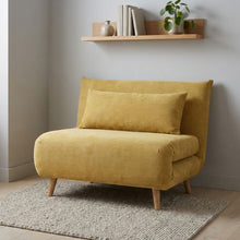 Load image into Gallery viewer, Hastings 1 Seater Fold-Out Sofa Bed - Yellow