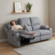 Load image into Gallery viewer, Henley Fabric Manual 3 Seater Recliner Sofa - Grey