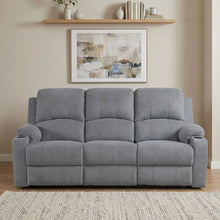 Load image into Gallery viewer, Henley Fabric Manual 3 Seater Recliner Sofa - Grey